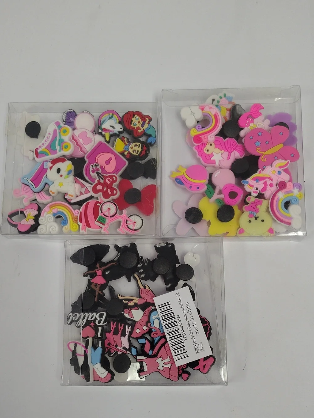 3 Packages Of Colorful Shoe Charms
